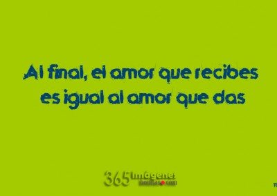 El amor que recibes...