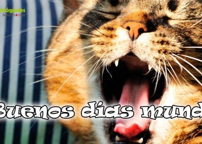 Un tigre os desea buenos días mundo