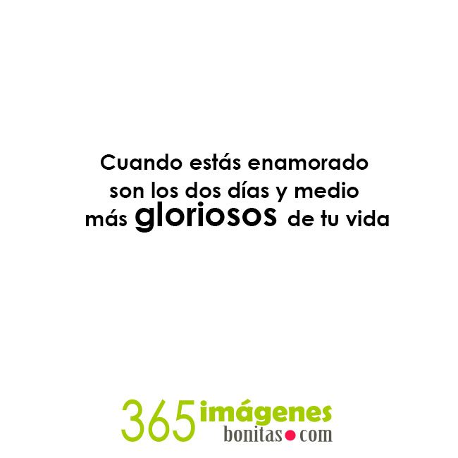 frases divertidas Cuando estás enamorado son los dos días y medio más gloriosos de tu vida
