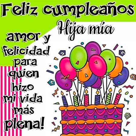 Feliz cumpleaños hija mía