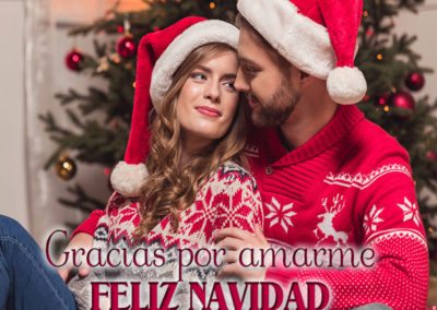 Pareja en navidad, gracias por amarme feliz navidad