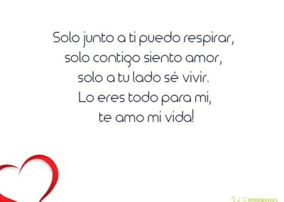 Frase de amor para una mujer < lo eres todo para mi >