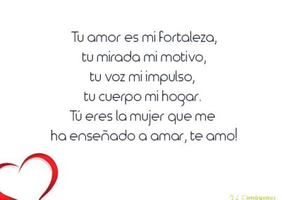 frase de amor para una mujer < tu amor mi fortaleza >