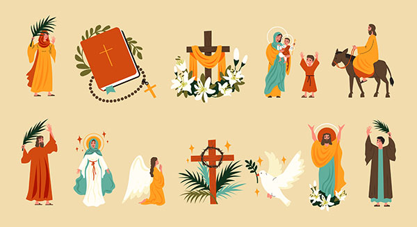 elementos simbólicos se utilizan en la celebración de la Semana Santa